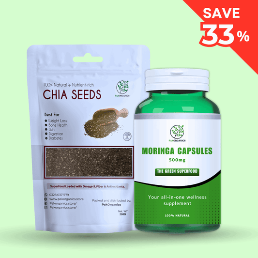 ULTIMATE WEIGHTLOSS BUNDLE - Moringa Capsules x Chia Seeds - PakOrganics